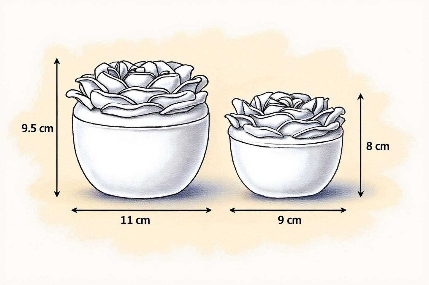 CANDELA Rosa | ricaricabile | cera di soia | bianco