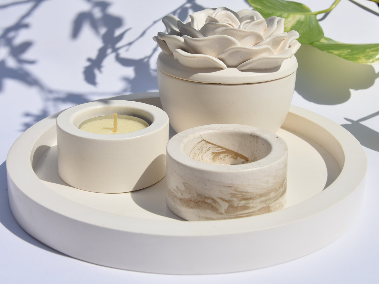 VASSOIO rotondo | Vassoio per gioielli | Bianco