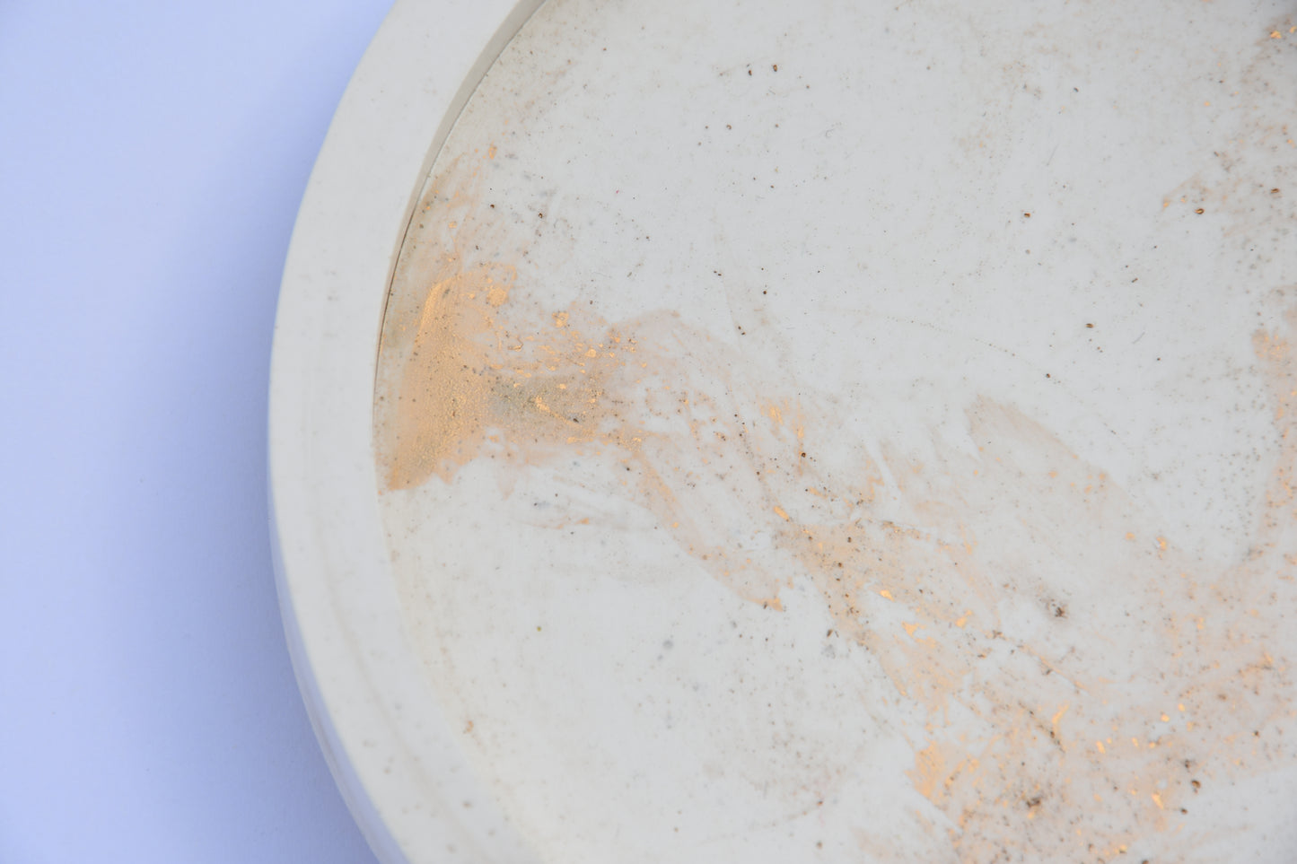 VASSOIO rotondo | Vassoio per gioielli | Bianco con motivo dorato