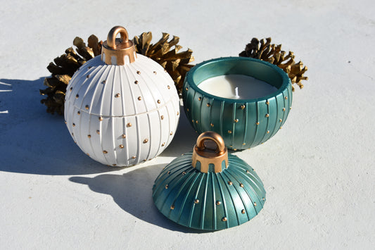 CANDELA | Pallina di Natale a pois | Cera di soia